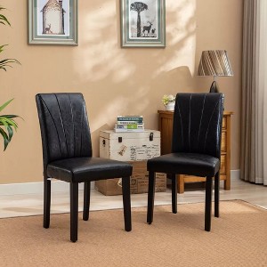VECELO Upholstered Dining Chairs Parsons Chairs Modern Armless With High Back Wooden Legs for Kitchen/Living Room Set of   2 / 4 / 6 - 1 of 4