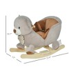 Ruvalino Baby Bouncers and Rockers Toddler Kid Chair Plush Bear Rocking Horse Toy for Playroom Living Room, Gray, 23.6"*13"*19.7" - 3 of 4