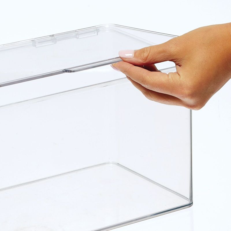 mDesign Plastic Kitchen Pantry/Fridge Organizer Box, Hinged Lid, 2 Pack, 4 of 8