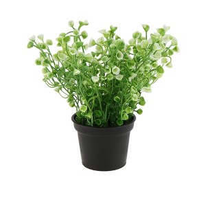 Unique Bargains Artificial Plants Bellflower Decorative Pot Plastic 2.76"x2.76"x6.69" 1 Pc - 1 of 4