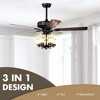 Tangkula 50" Ceiling Fan Light w/ 5 Explosion-Proof Glass Lampshades, Remote Control, Time Function, 3-Speed Adjustment, Noiseless Reversible Motor - 2 of 4