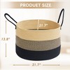 VECELO Woven Storage Basket Decorative Coiled Rope Basket Washable Woven Laundry Basket - 4 of 4