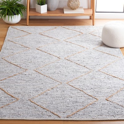 Gray and Natural 8' x 10' Handwoven Cotton Cowhide Rug