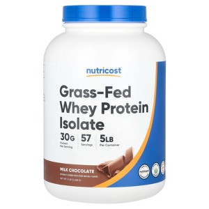 Nutricost Grass-Fed Whey Protein Isolate, Milk Chocolate, 5 lb (2,268 g) - 1 of 2