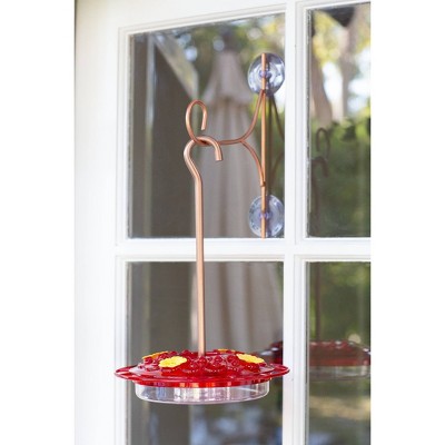 14" Red and Yellow Plastic Hanging Hummingbird Feeder