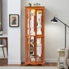 FURNIinspire Curio Display Cabinet with Glass Storage, Elegant Display Storage for Living Room,Bedroom,Kitchen,Pantry, Oak, 11.81"*70.08"*23.82" - 4 of 4