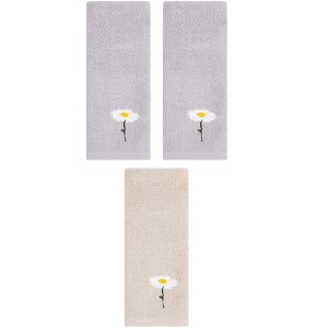 REGALWOVEN 3 Pack Floral Pattern Cotton Soft Absorbent Decorative Hand Towels 13" x 30" - 1 of 4