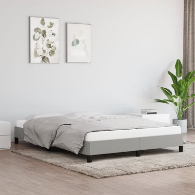 vidaXL Bed Frame Light Gray 53.9 in.x74.8 in. Full Fabric