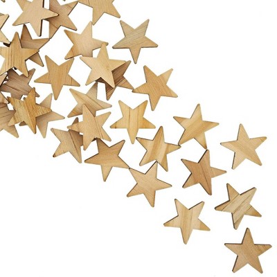 Bright Creations 100-Pack Unfinished Wood Star Cutout Pieces for DIY Crafts, 1 Inch