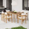 7-Piece Acacia Wood Outdoor Dining Set,Patio Dining Table Set for 6 with Cushions,Slatted Wooden Patio Dining Set for Garden-Cuddlewood - 2 of 4