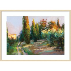 Amanti Art 41"x30" Villa Landscape by Christine Debrosky Wood Framed Wall Art Print : Modern Lithograph, Hardwood Frame, Wire Mount - 1 of 4