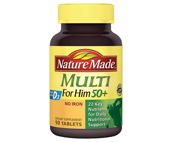 Nature Made For Him 50+ Multi Dietary Supplement Tablets - 90ct