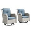 Gymojoy Outdoor Swivel Patio Chairs All-Weather Patio Swivel Glider Chairs Set of 2 - 3 of 4