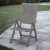 Courtyard Casual Surf Side Teak 5 Position Arm Chair  Driftwood Gray Color - 2 of 4