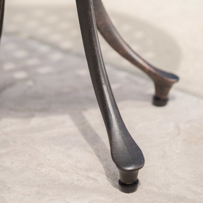 Louis Outdoor 19" Bronze Cast Aluminum Side Table