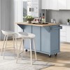 OUTSUPPLY Kitchen Cart with Drop-Leaf Countertop,Kitchen Island on 5 Wheels with Storage Cabinet and 3 Drawers for Dinning Room - 3 of 4