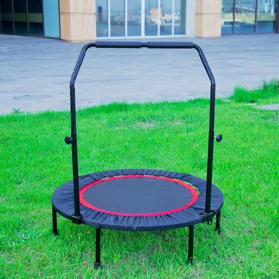 40 Inch Black Steel Mini Exercise Trampoline with Safety Pad