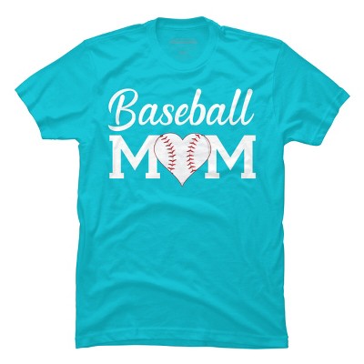 Men's Design By Humans Baseball Mom Heart By shirtpublic T-Shirt