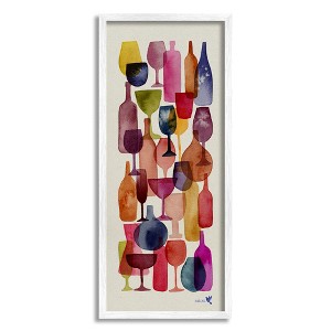 Stupell Industries Layered Wine Glasses Painting Framed Giclee, 10 x 24 - 1 of 4