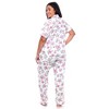 Women's Plus Size Short Sleeve Top and Pants Pajama Set - White Mark - 4 of 4