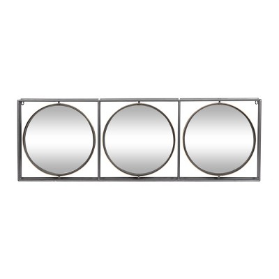 Modern Iron Decorative Wall Mirror Black - Olivia & May