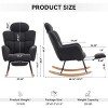 Teddy Fabric Nursery Rocking Glider Chair with Footrest and Tufted High Back,Modern Accent Armchair for Living Room Bedroom-Baofuwish - 4 of 4