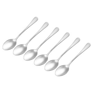 Unique Bargains 410 Stainless Steel Home Kitchen Restaurant Spoons 6 Pcs - 1 of 4