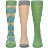 Memoi Zag Twist Cotton Blend Crew Sock 3 Pack - 2 of 4
