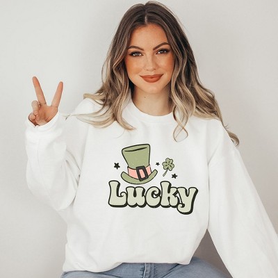 Simply Sage Market Women's Graphic Sweatshirt Lucky Hat