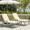 Aoodor 72 x 21 x 3 Inches Patio Chaise Lounger Cushions, Olefin Fabric Slipcovers with Sponge Foam, Set of 2 - 3 of 4