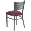 Emma and Oliver 2 Pack Silver Slat Back Metal Restaurant Chair - 3 of 4