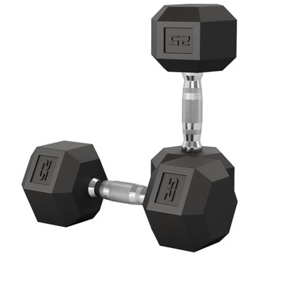 Garvee Rubber Encased Hex Dumbbell Set Contoured Handle for Muscle Toning, Strength Building & Full Body Workout