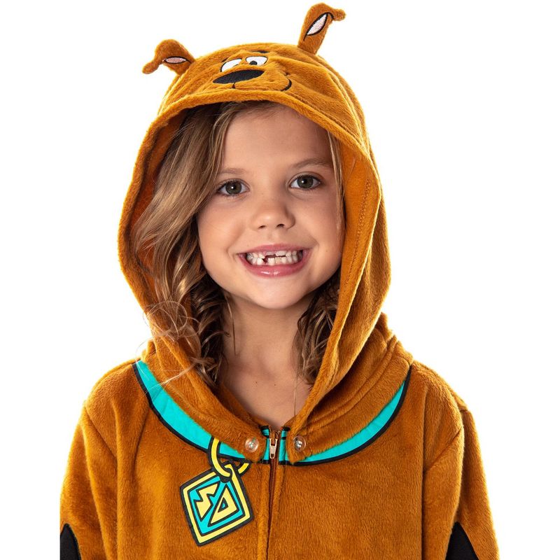 Scooby Doo Costume Kids Union Suit Sleeper Pajamas, 4 of 9