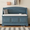 XINGHANZHENXUAN Retro Shoe Storage Bench with Soft-Close Lid, Vintage Storage Chest with Cushion for Entryway & Living Room - 3 of 4