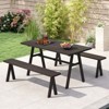 Tangkula 3-Person Outdoor Bench Set of 2 w/ 800 LBS Bearing Capacity for Garden - 3 of 4