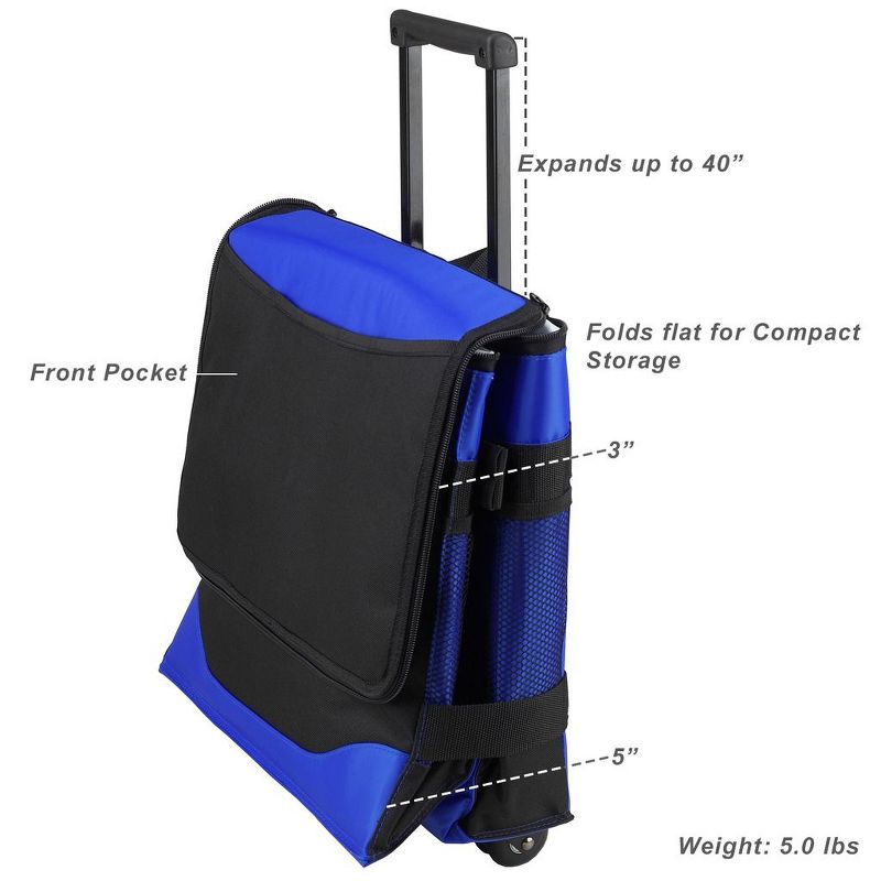 Picnic at Ascot 60 Can Collapsible Insulated Rolling Cooler - Royal Blue, 3 of 6