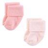 Hudson Baby Infant Girls Cotton Rich Newborn and Terry Socks, Pink Sage Rose - 4 of 4