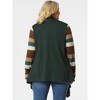 Agnes Orinda Women's Plus Size Stripe Splicing Asymmetric Colorblock Long Sleeve Lightweight Long Knit Open Front Cardigans - 4 of 4