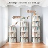 5-tier rotating bookshelf, 360° display circular rotating bookshelf tower, white - 4 of 4
