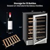 Costway 24 Inch Wine Cooler 51 Bottles Dual Zone Wine Refrigerator Built-In Freestanding - 4 of 4
