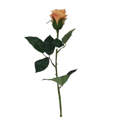 Allstate Floral 21" Peach Budding Rose Artificial Floral Valentine's Day Spring Craft Pick