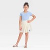 Girls' Stitch Ruched Waist Skirt - Cream - 4 of 4