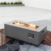 42" Propane Gas Fire Pit Table 2-Pieces, 50000 BTU Rectangular Steel Fire Pit with Glass Wind Guard for Outside Patio Deck Garden Courtyard -Gray - 2 of 4