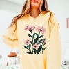 Simply Sage Market Pink Daisies Watercolor Lightweight Garment Dyed Sweatshirt - 3 of 4