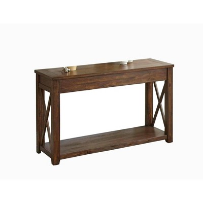 Steve Silver Rustic Lenka Sofa Table Mocha Finish: Hardwood Frame, Acacia Veneer, Entryway Console