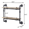 Vynxaria Oak and Sandy Black Rectangle 2-Tier Wall Shelf, Industrial Style - 3 of 4