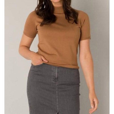 Women's Nanna Mock Neck Sweater Tee - yest