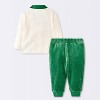Baby Boys' Christmas Holiday 2pc Long Sleeve Polo Shirt and Knit Corduroy Pants Set - Cloud Island™ Cream - 2 of 4