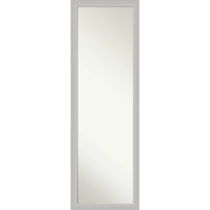 17" x 51" Non-Beveled Low Luster Silver Wood on The Door Mirror - Amanti Art: Wall Mount, No Assembly Required - 1 of 4