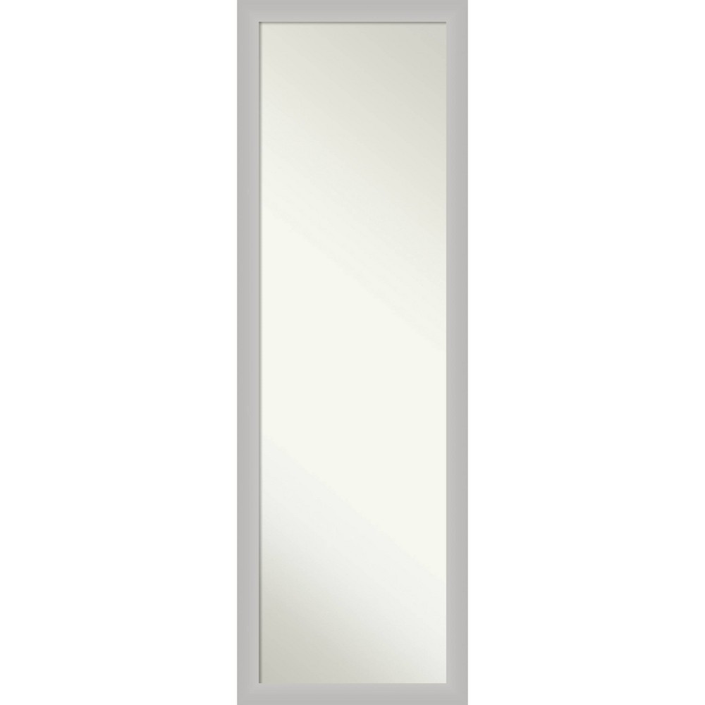 Photos - Wall Mirror 17" x 51" Non-Beveled Low Luster Silver Wood on The Door Mirror - Amanti Art